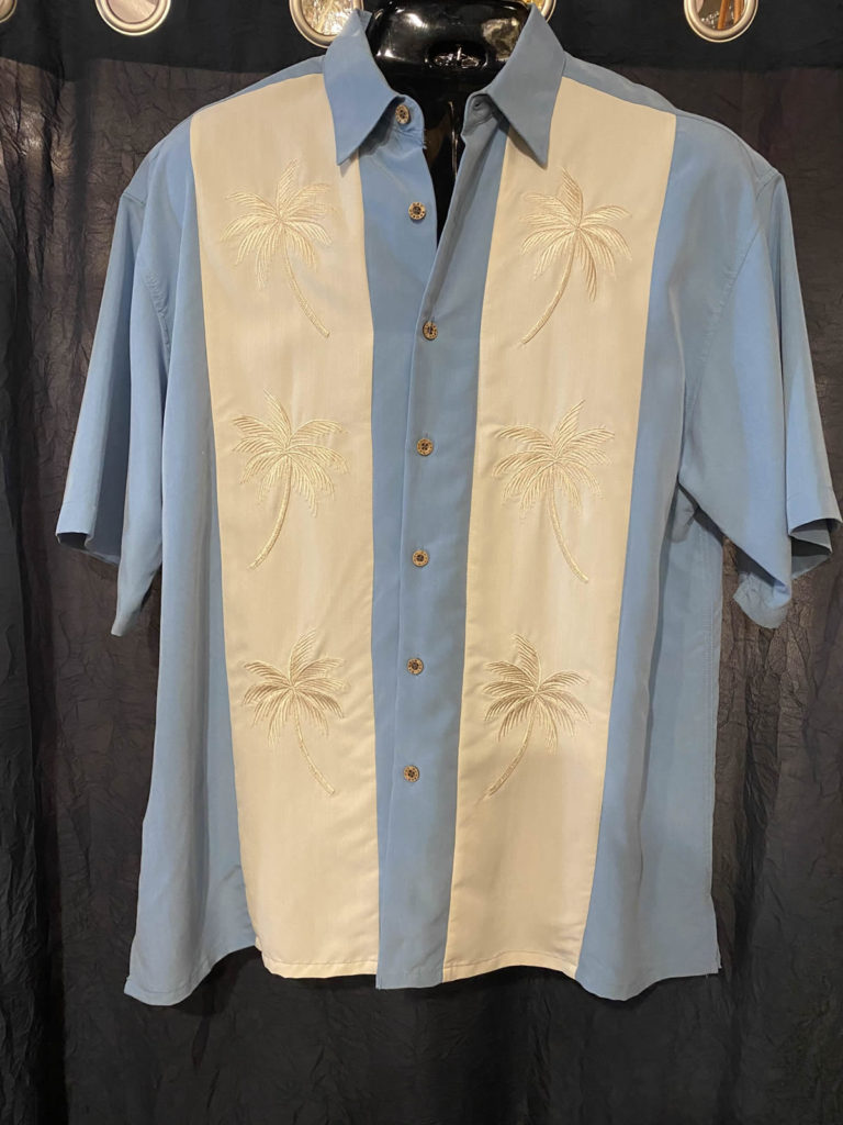 Bamboo Cay Short Sleeve Shirt Front Embroidered Sky Blue - From the ...