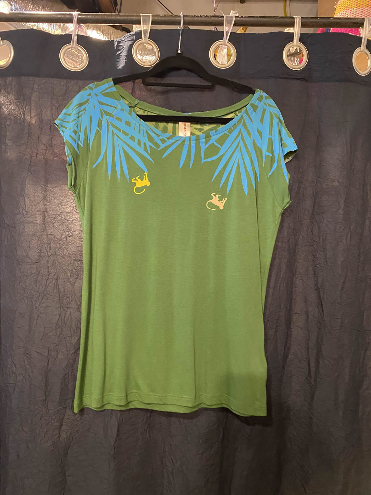 Umsteigen T-Shirt Green With Yellow Monkeys - From the Gecko Boutique