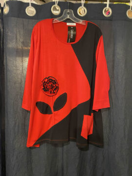 Alternative view of Transparente Two-Tone Pullover Black/Red OS