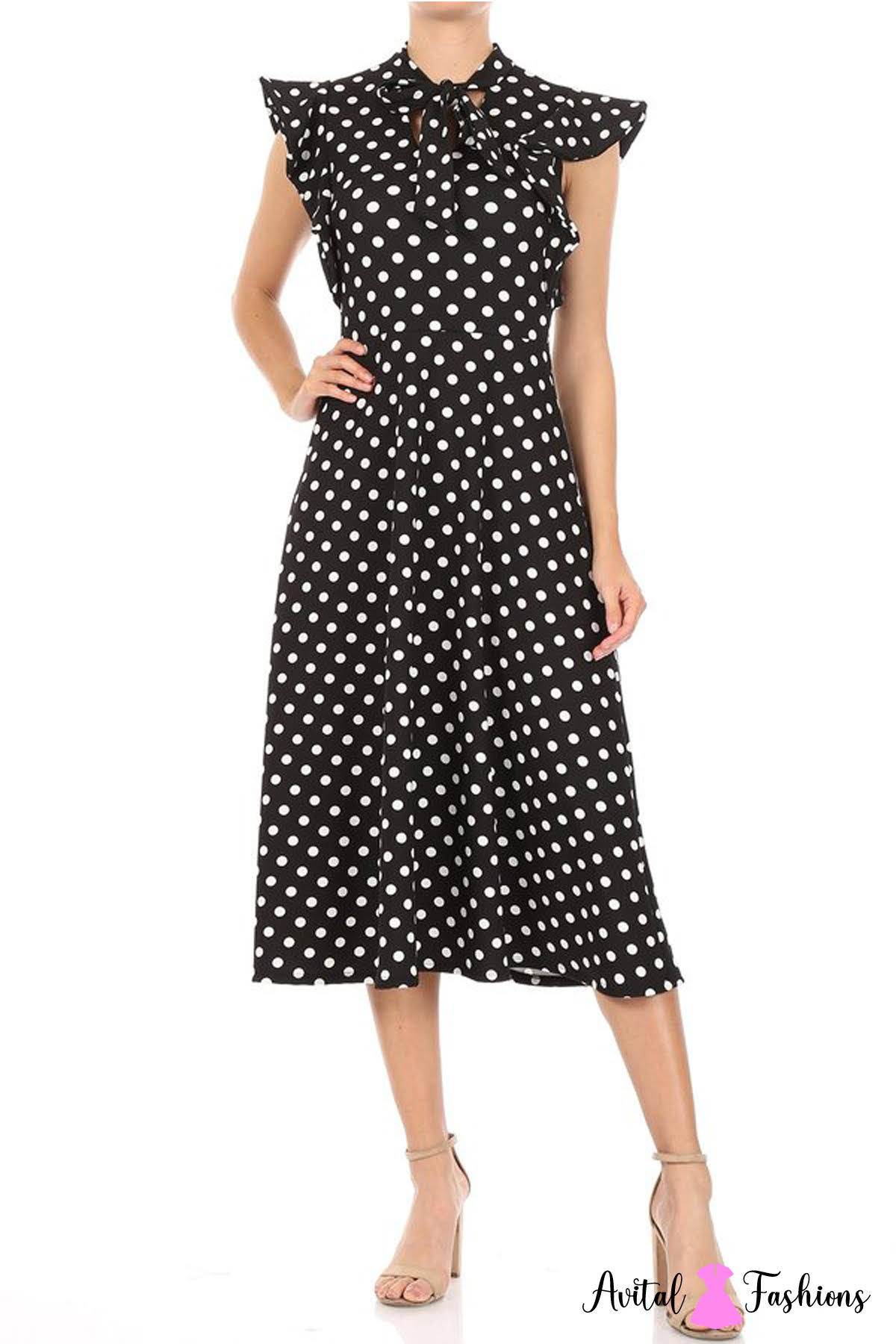 Chico Dress Black And White Polka Dot - From the Gecko Boutique