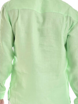 Alternative view of Bohio Men's Lime Green 100% Linen Shirt