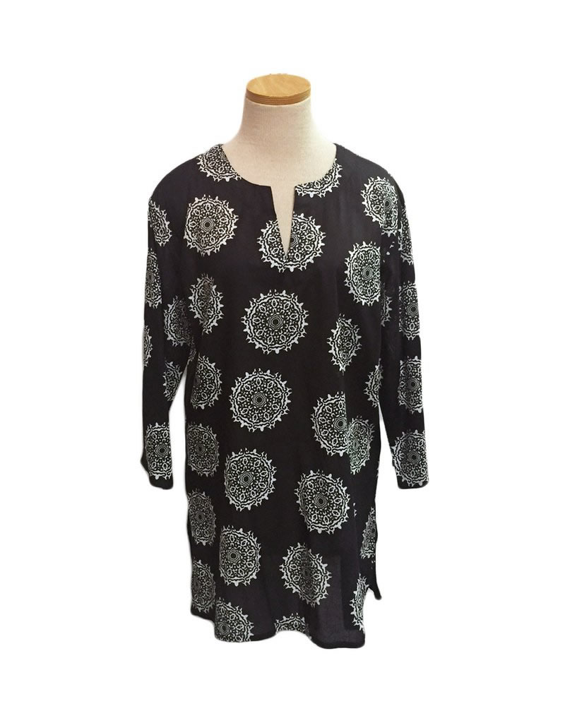 Kikisol Moroccan Tunic Black And White - From the Gecko Boutique