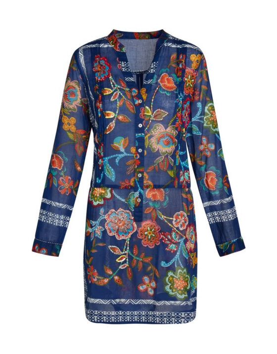 Kikisol Artisan Embellished Floral Tunic - From the Gecko Boutique