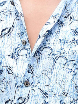 Alternative view of Bohio Men's Short Sleeve Billfish Print Shirt White/Blue