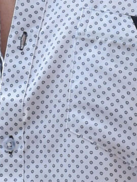 Alternative view of Bohio Men's Short Sleeve Microfiber Shirt White/Navy