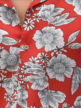Alternative view of Bohio Men's Short Sleeve Floral Print Shirt Red