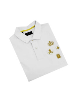 Alternative view of White Multi Gold Patch Polo