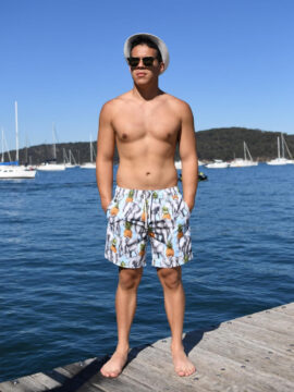 Alternative view of IslandHaze Swim Trunks Elephant