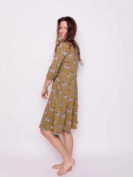 Alternative view of Callie Long Sleeve Wrap Dress Zebra Green