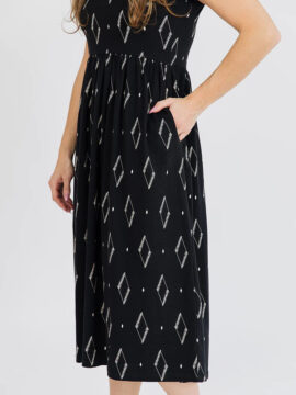 Alternative view of Logan Midi Dress Diamond Vine Black