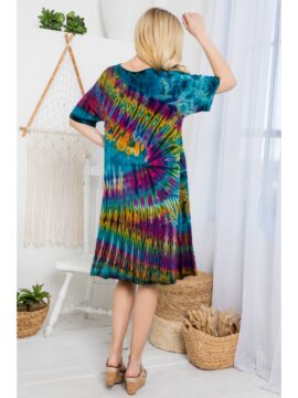 Alternative view of Tie-Dye V-Neck Midi Dress OS