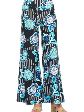 Alternative view of Jonah Palazzo Pant in Floral Stripe - Black