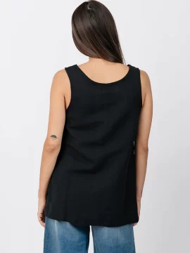Alternative view of Melissa Tank Black Linen