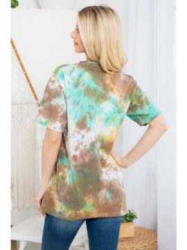 Alternative view of Unisex Hippie Volkswagen Print Tie-Dye Top Blue