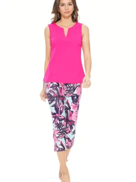 Alternative view of Eliza Cropped Pants in Mint Floral