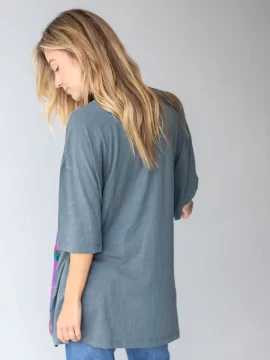 Alternative view of One Size Cotton Easy Tee - Peace Charcoal