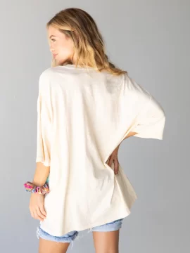 Alternative view of One Size Cotton Easy Tee - Love Cream