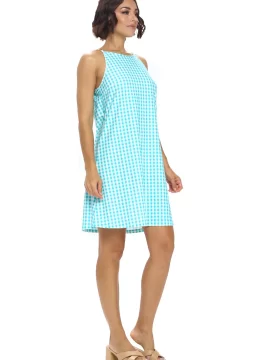 Alternative view of Andy Chain Strap Dress In Aqua Plaid